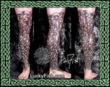 Celtic Warrior Entire Leg Tattoo Design