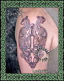 Flaming Celtic Tattoo Design Sword Cats