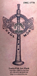 Piper's Chanter Celtic Cross Tattoo Design 1