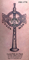 Piper's Chanter Celtic Cross Tattoo Design 1