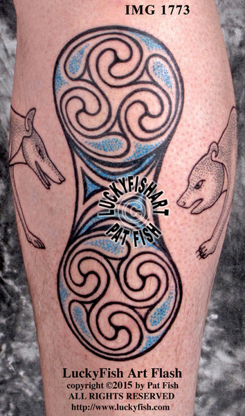 Pictish Spiral Double Disc Tattoo Design Luckyfish Art