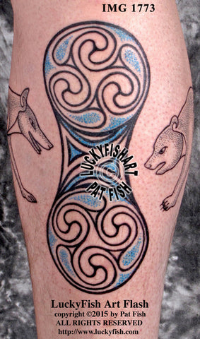Pictish Spiral Double Disc Tattoo Design 1