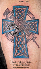 Marine Rifle Celtic Cross Tattoo Design 1