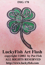 Four Leaf Clover Celtic Tattoo Design 1