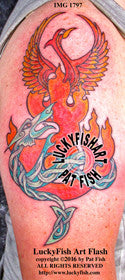 Dragon Phoenix Duel Tattoo Design 1