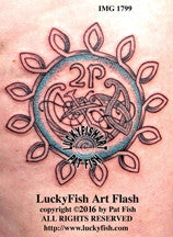 Irish 2P Coin Flower Tattoo Design  1