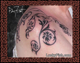 Floral Tapestry Tribal Vine Graphic Tattoo Design