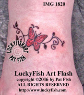 Butterfly Vine Tattoo Design