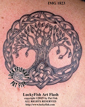 Celtic Heart Tree Ring Tattoo Design