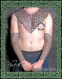 Pictish Tribal Chest Plate Tattoo Design