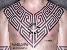 Pictish Tribal Key Chest Plates Tattoo Design