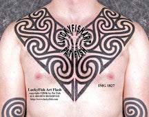 Pictish Tribal Spiral Chest Plates Tattoo Design