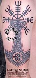 Thunder God Sleeve Slavic Tattoo Design