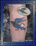 13th Century Winged Fish Tattoo Design