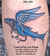 Winged Fish 13th Century Tattoo Design
