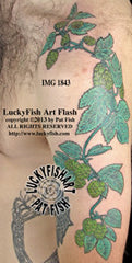 Hops Vine Alcohol Source Floral Tattoo Design