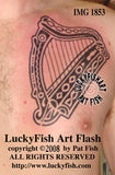 Tribal Irish Harp Tattoo Design