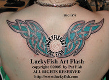 Fly Free Angel Wings Celtic Tattoo Design