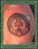 Celtic Shamrock Claddagh Ring Tattoo Design