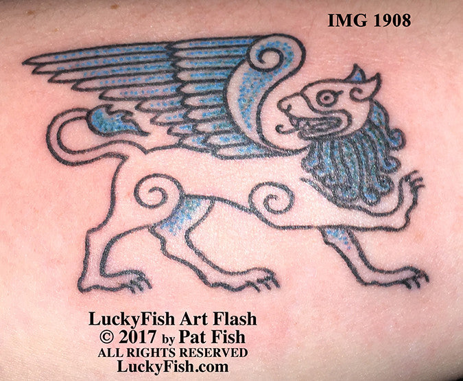 Celtic Winged Lion Tattoo Design