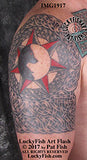 Wolf Star Celtic Knot Half Sleeve Tattoo Design