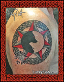 Wolf Star Celtic Knot Sleeve Tattoo Design