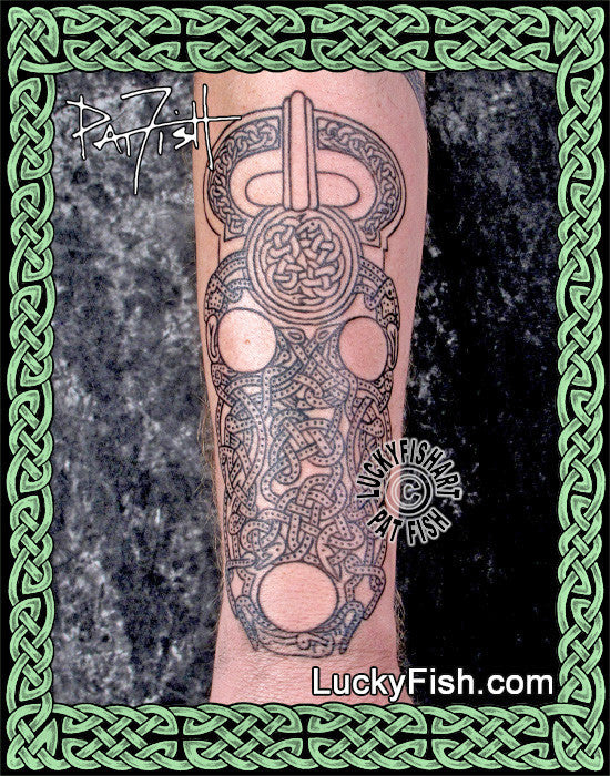 Saxon Sutton Hoo Belt Buckle Tattoo Design LuckyFish Art