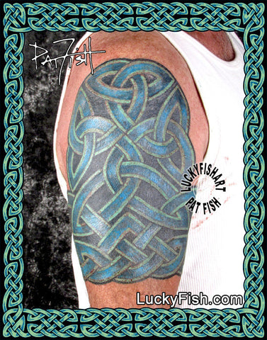 Shin Tattoo with Celtic Guard Leg Wrap Design