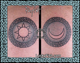 Celtic Sun and Moon Ring Tattoo Designs