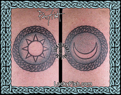 Celtic Sun and Moon Ring Tattoo Designs