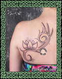 Tribal Spiral Lotus Tattoo Design