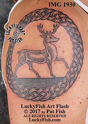 Heraldic Stag Ring Pictish Celtic Tattoo Design