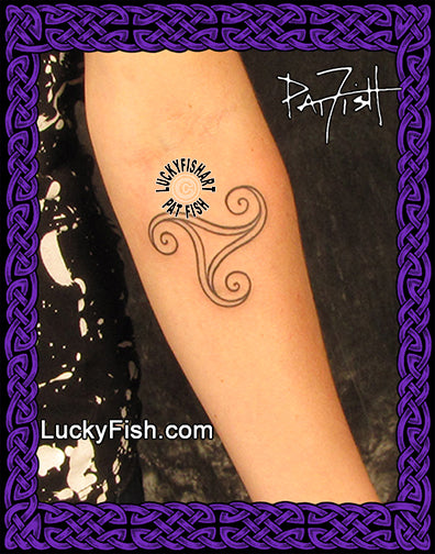 Triple Spiral Triscle Tattoo Design