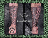 Heraldic Animal Forearm Sleeve Tattoo Design