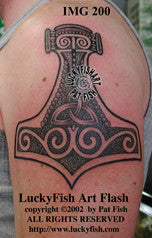 Thor's Hammer Celtic Viking Tattoo Design 