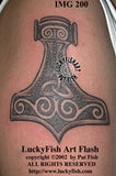 Thor's Hammer Celtic Norse Viking Tattoo Design 