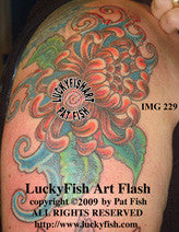 Chrysanthemum Wave Japanese Tattoo Design 2