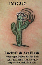Sun Cactus Tattoo Design 1