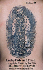 Dead Virgin of Guadalupe Mexican Tattoo Design 1