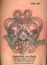 Sister Thistles Celtic Tattoo Design 1