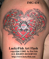 Tribal Passion Celtic Heart Tattoo Design 1