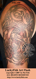 Celtic Upper Arm Sleeve Tattoos – LuckyFishArt