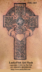 Claddagh Cross Celtic Tattoo Design 1