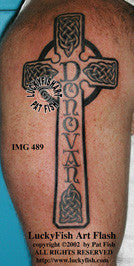 Family Name Cross Celtic Tattoo Design 1