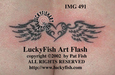 With Love the Heart Has Wings Tribal Tattoo Design 1