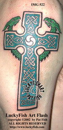 Viking Dragon Cross Celtic Tattoo Design 2