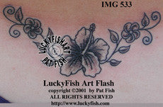 Hibiscus and Plumeria Tattoo Design 1