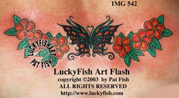 Butterfly Lei Hawaiian Tattoo Design 1