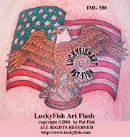 Patriotic Eagle American Tattoo Design 1
