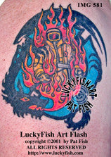 Fireman and Dragon Tattoo Design 1